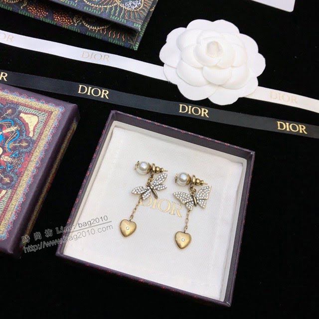 Dior飾品 迪奧經典熱銷款金色復古蝴蝶JADIOR耳釘耳環  zgd1384